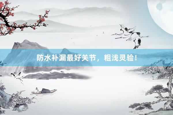 防水补漏最好关节，粗浅灵验！